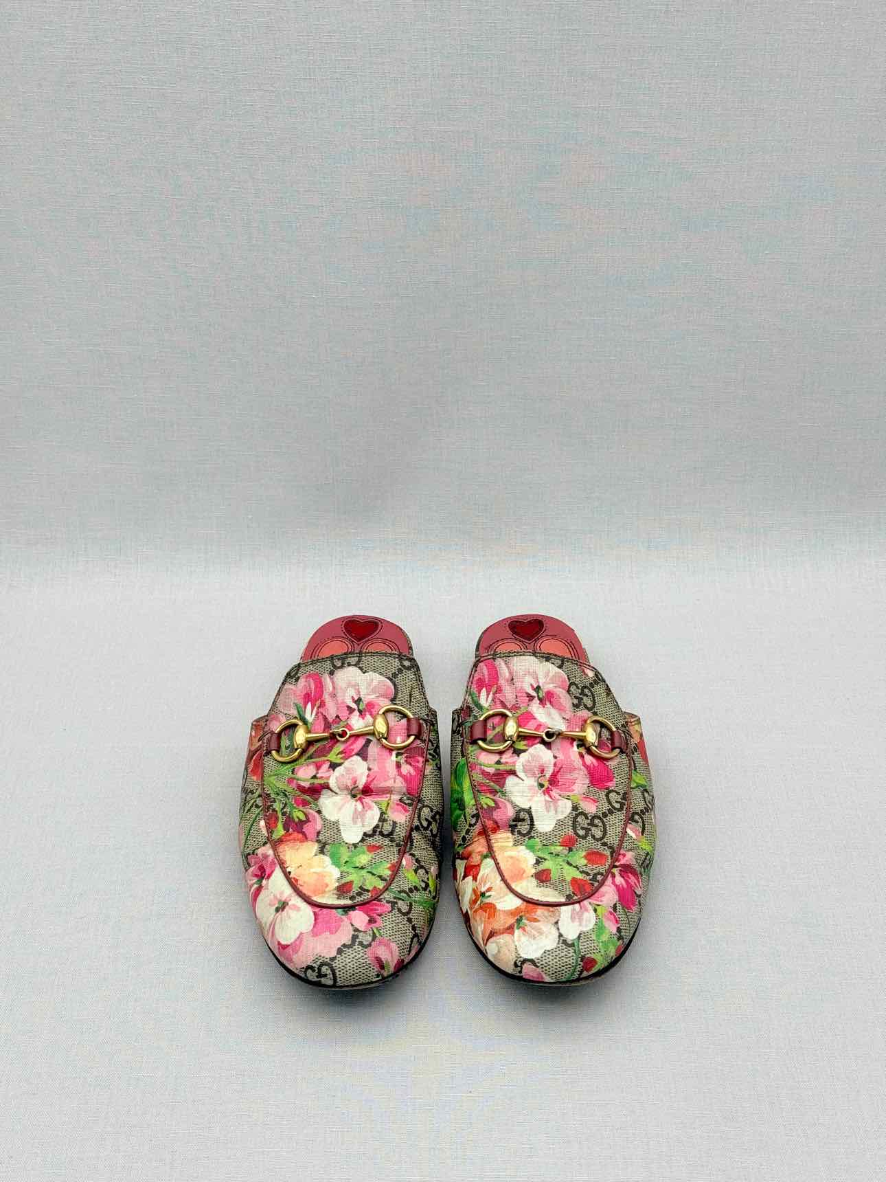 GUCCI Princetown Brown Multicolor Size EU 35.5 Mules