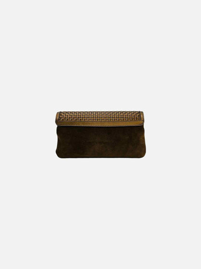 BURBERRY Woven Bronze Shoulder Bag