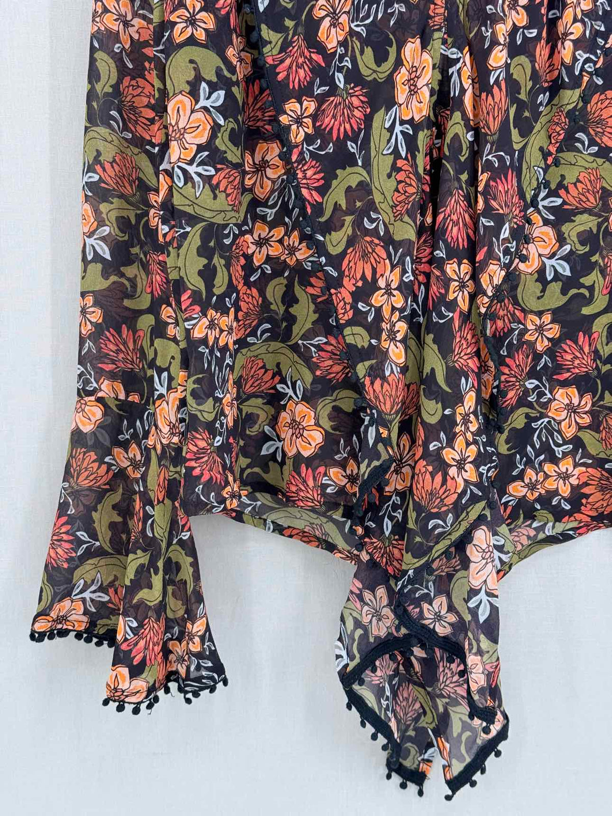 NICHOLAS Khaki Multicolor Floral Print Size US 4 Blouse
