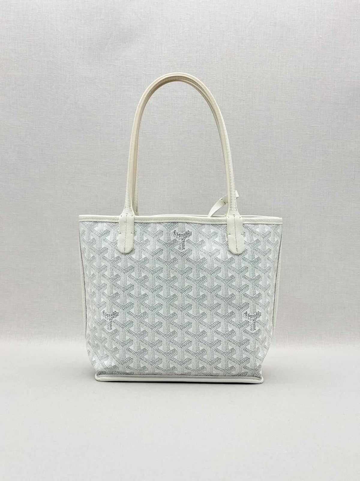 GOYARD Anjou White & Grey Goryardine Tote Bag