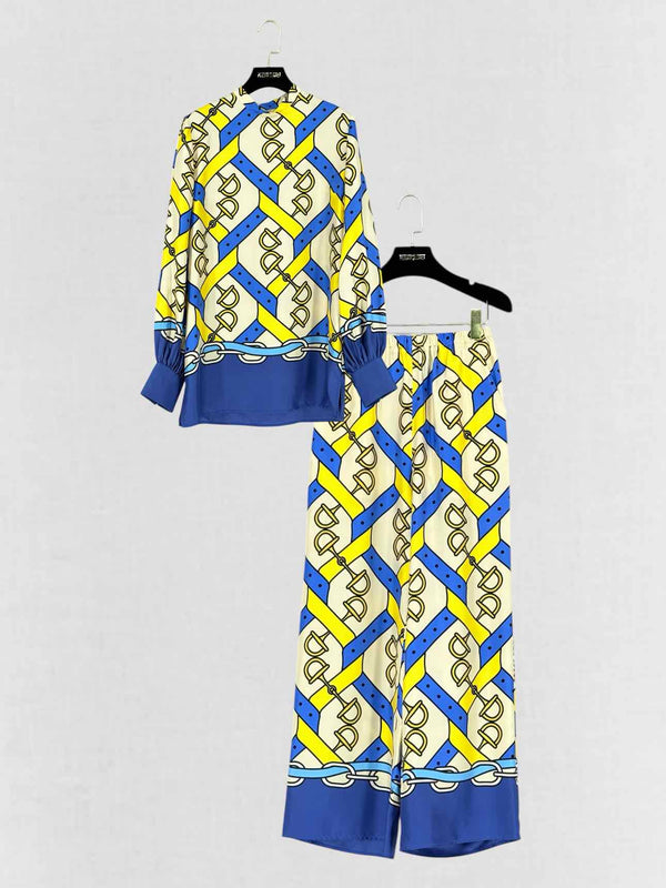 GUCCI Blue Multicolor Print Size US 0 Outfit Set