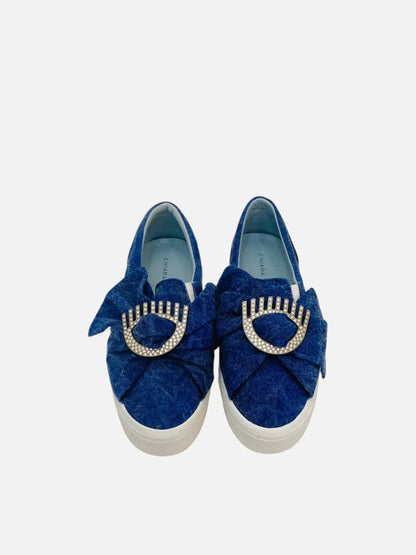 CHIARA FERRAGNI Slip On Blue Size EU 36 Sneakers