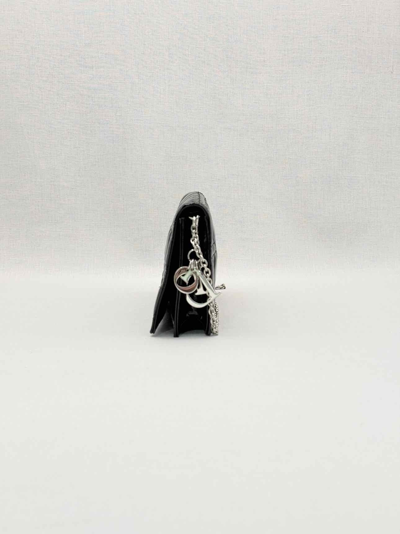 CHRISTIAN DIOR Lady Dior WOC Black Cannage Shoulder Bag