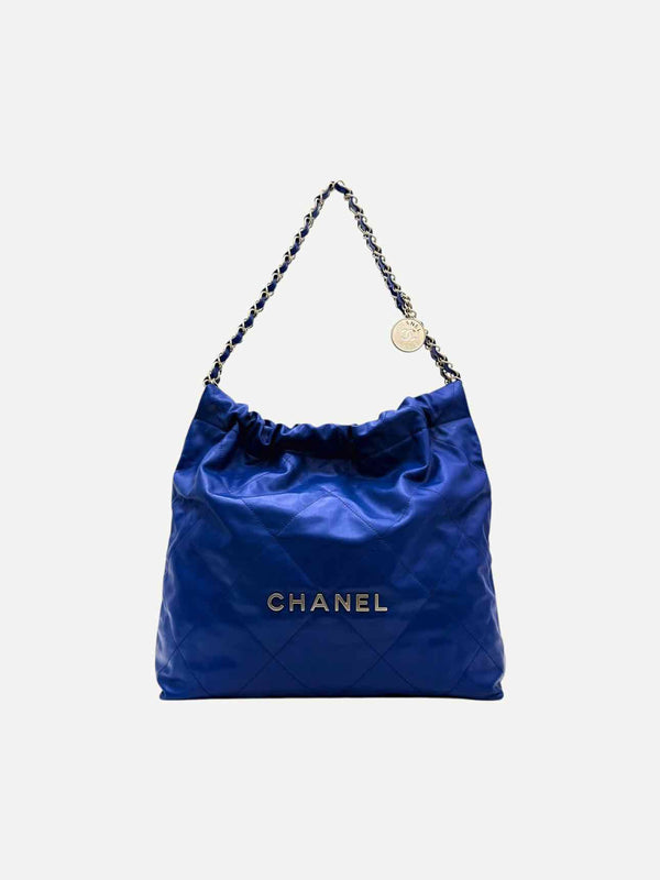 CHANEL 22 Blue Quilted Shoulder Bag