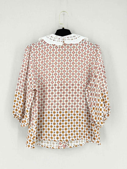 MAJE White Multicolor Printed Size Large Blouse