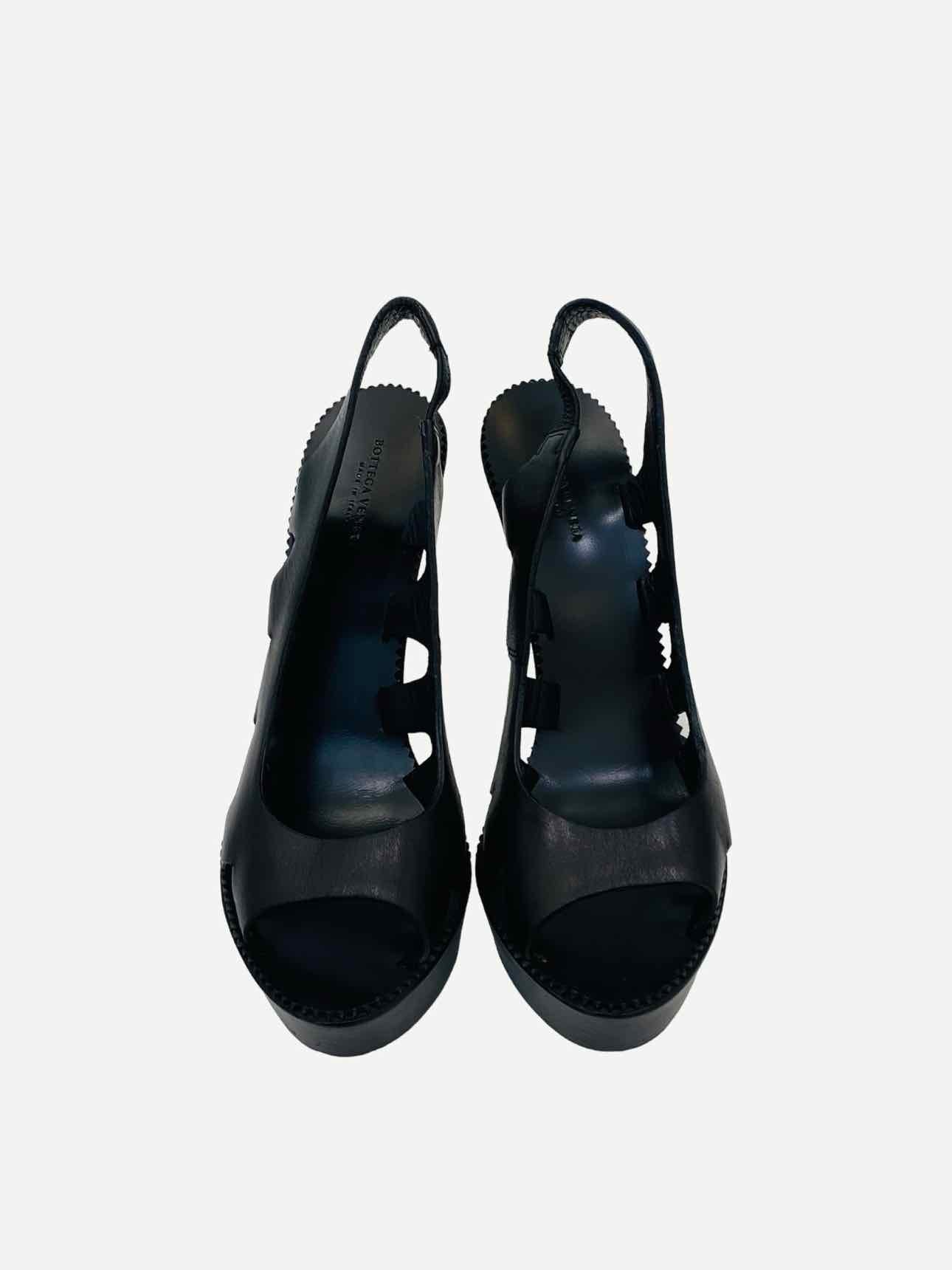 BOTTEGA VENETA Cutout Black Heeled Sandals