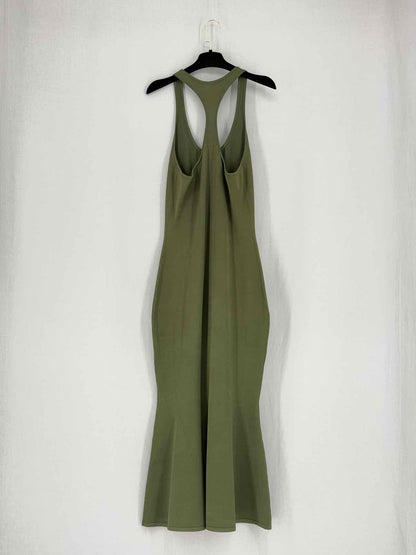 BRANDON MAXWELL Khaki Size Medium Midi Dress
