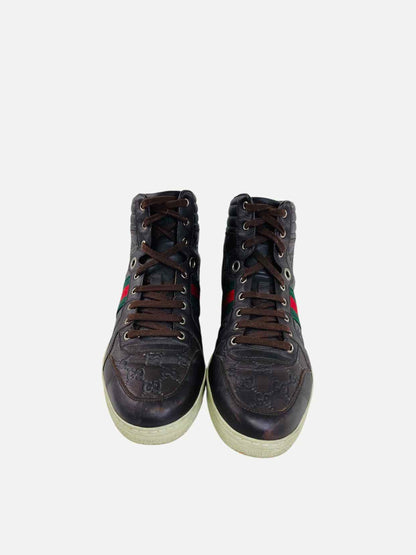 GUCCI Hi Top Brown Size EU 44.5 Sneakers
