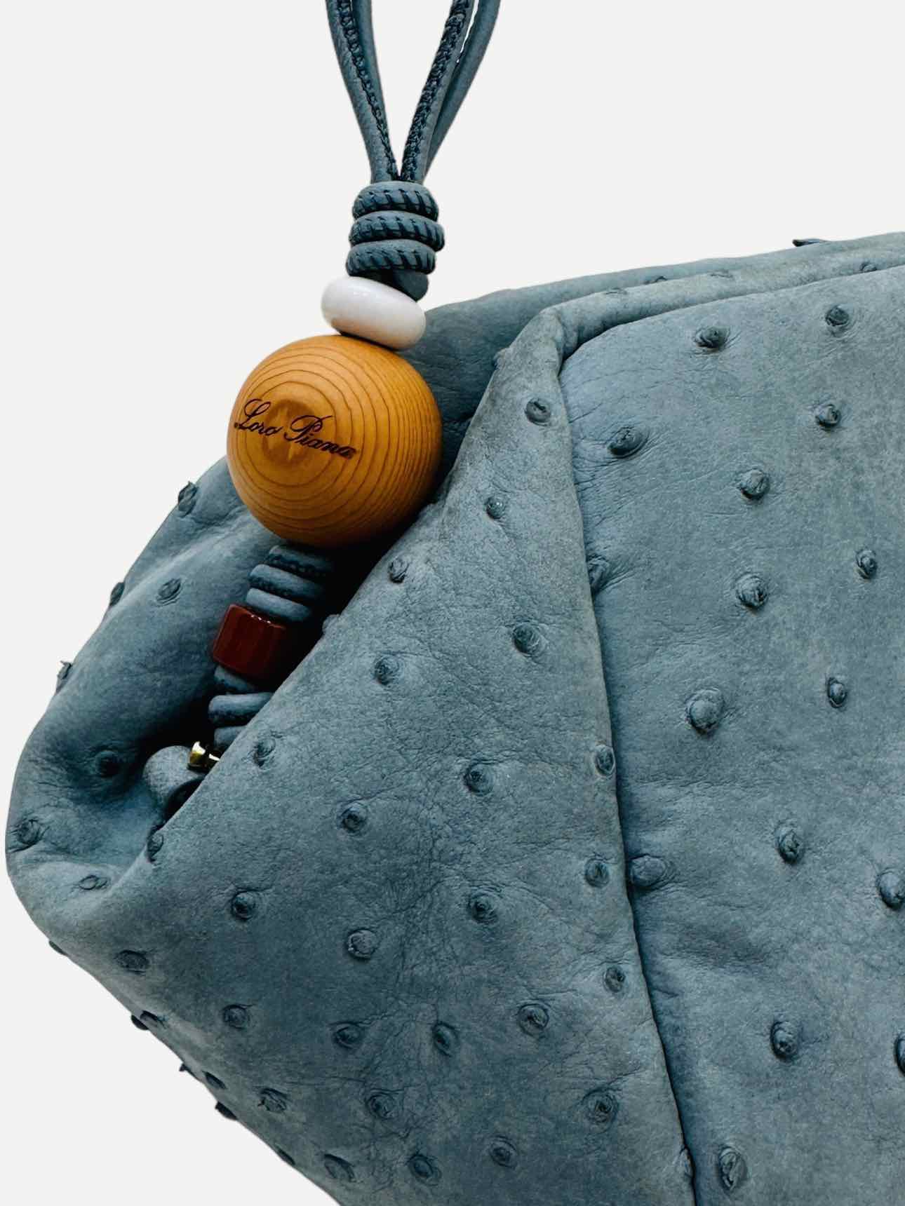 LORO PIANA Puffy Pouch Blue Crossbody