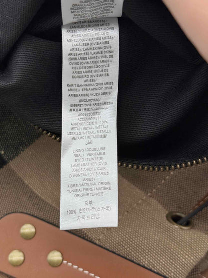 BURBERRY Heston Black Multicolor Check Bucket Bag