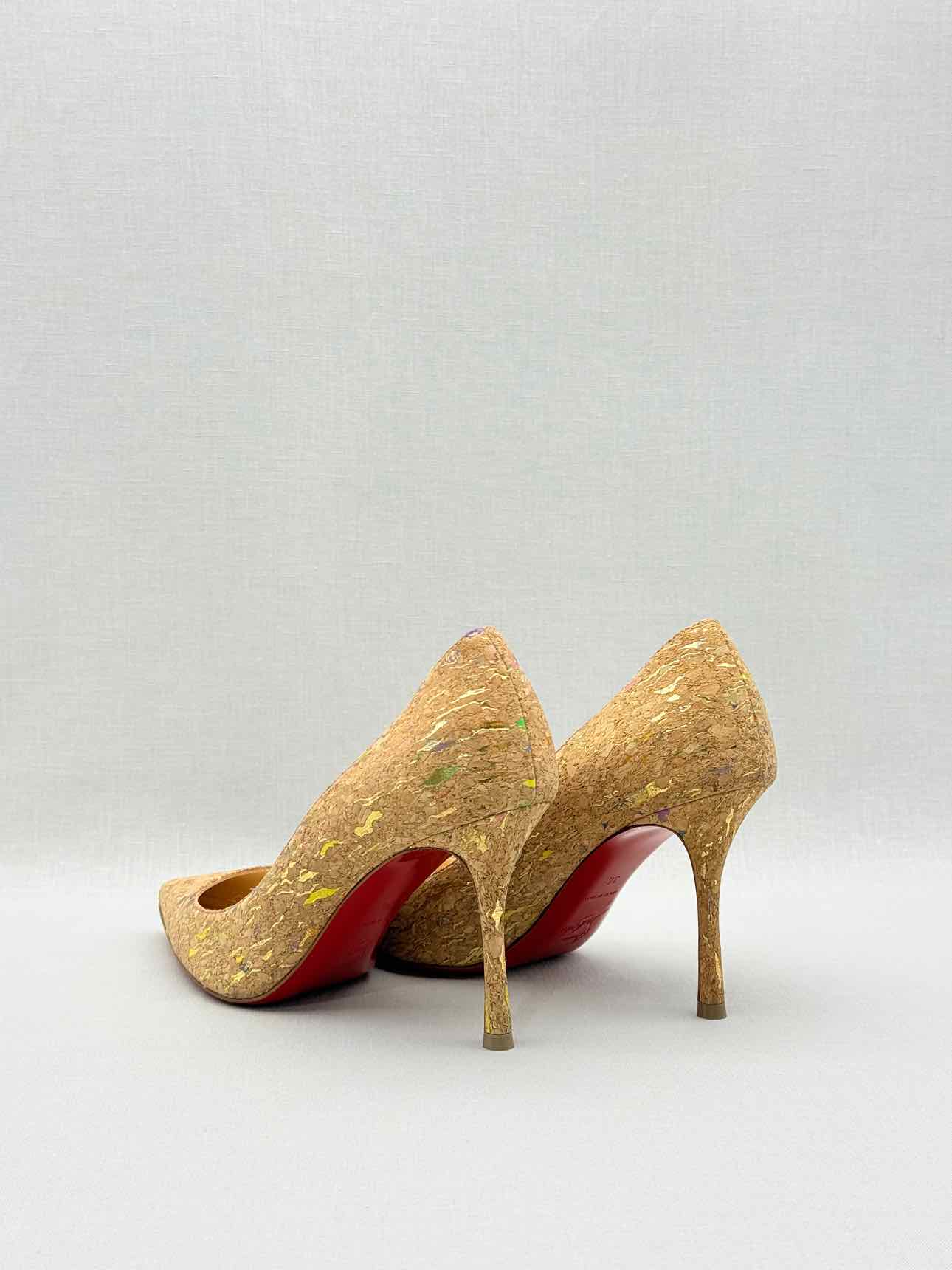 CHRISTIAN LOUBOUTIN Pigalle Cork Gold Size EU 36 Pumps