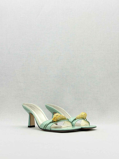 GUCCI Dora Green Size EU 38.5 Heeled Sandals