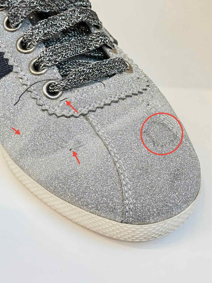 GUCCI Web Bambi Metallic Silver Size EU 37 Sneakers