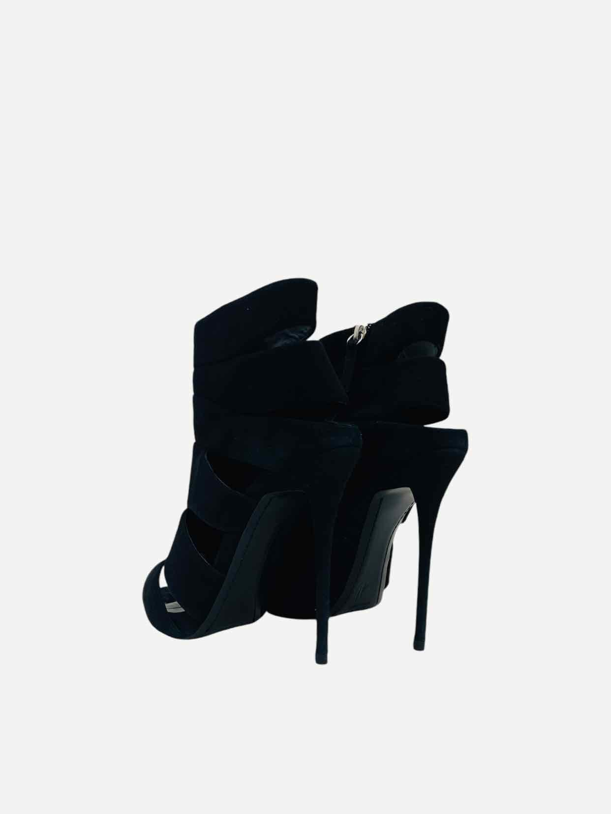 GUISEPPE ZANOTTI Cutout Black Heeled Sandals 39