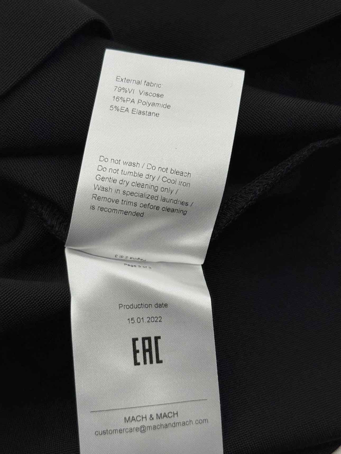 MACH & MACH Crystal Bow Black Size US 6 Short Dress