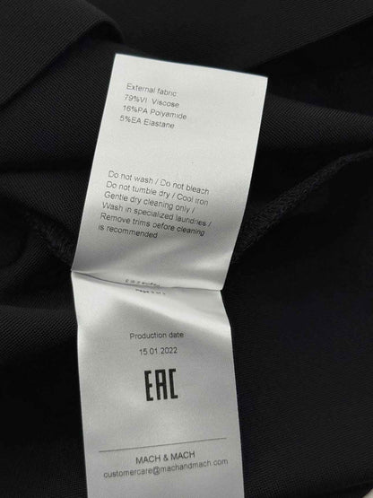 MACH & MACH Crystal Bow Black Size US 6 Short Dress