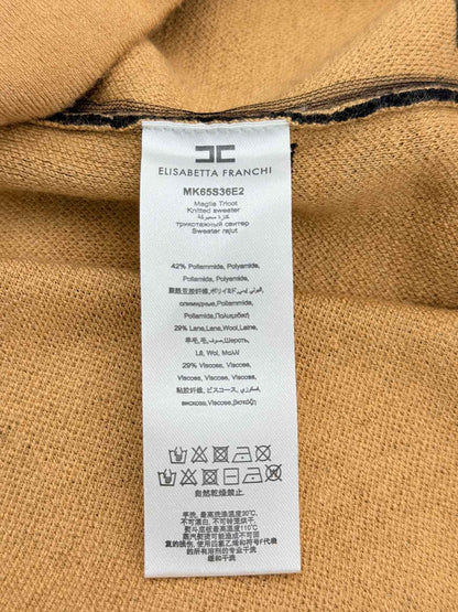 ELISABETTA FRANCHI Black & Brown Size US 10 Cardigan