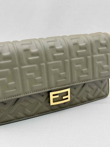 FENDI WOC Khaki FF Embossed Crossbody