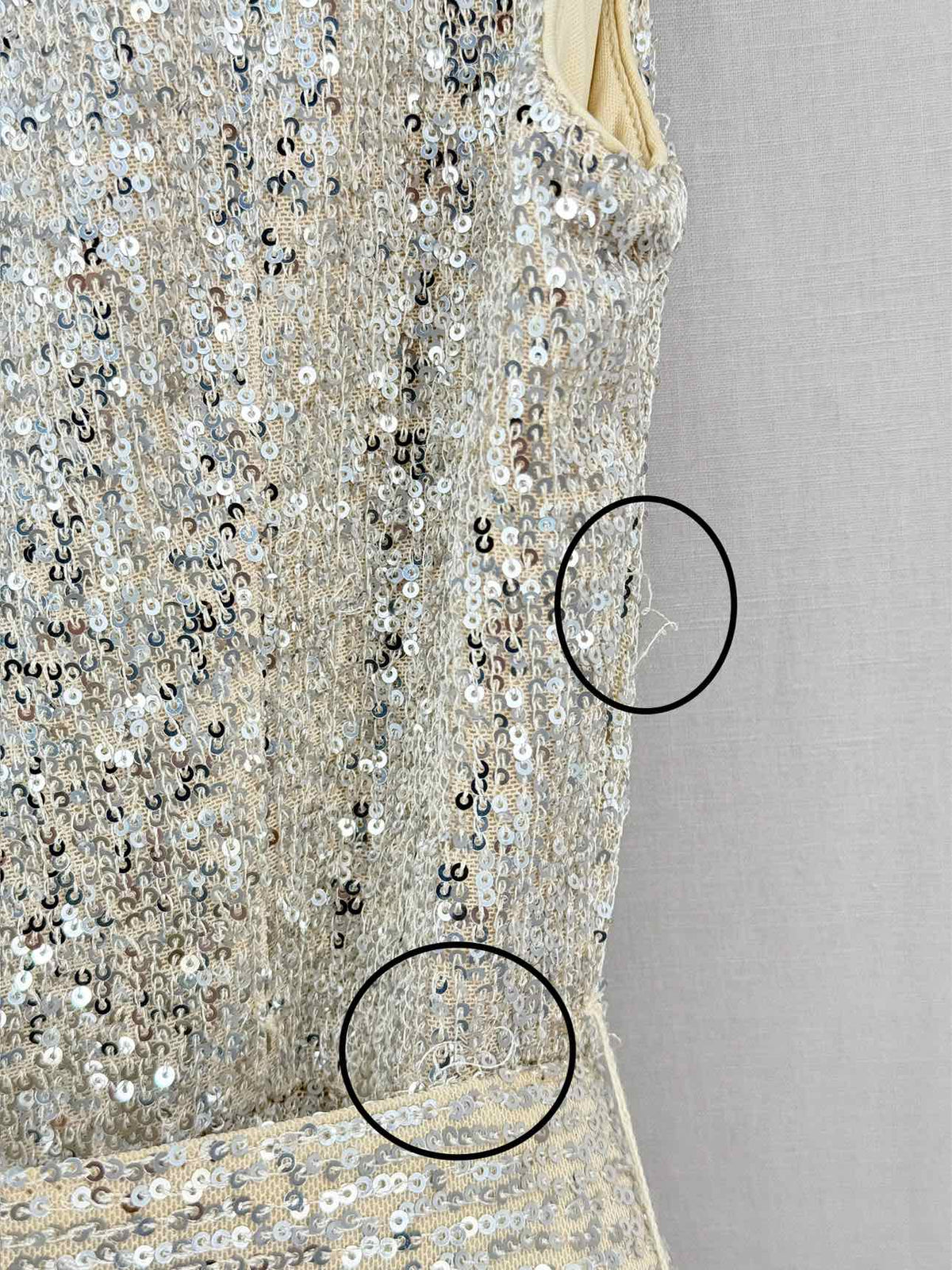 BADGLEY MISCHKA Beige & Silver Size US 8 Long Dress