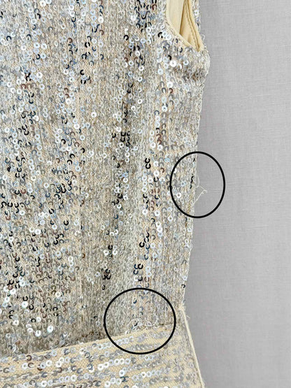 BADGLEY MISCHKA Beige & Silver Size US 8 Long Dress