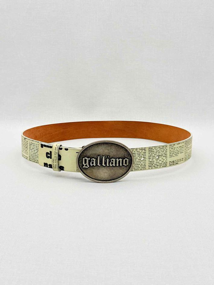 JOHN GALLIANO Off-white & Black Newspaper Print Belt