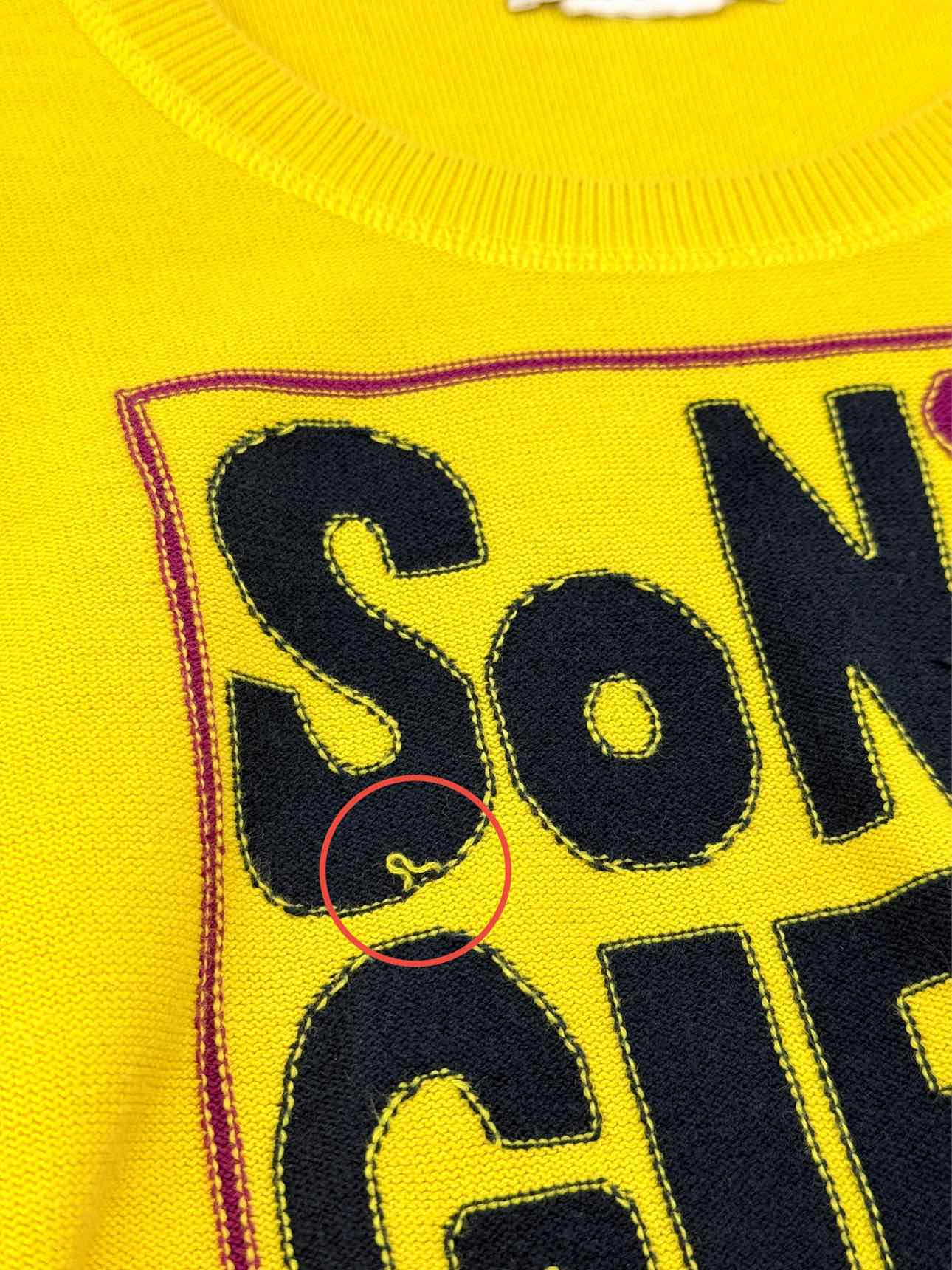 SONIA BY SONIA RYKIEL Yellow Logo Size Small Sweater