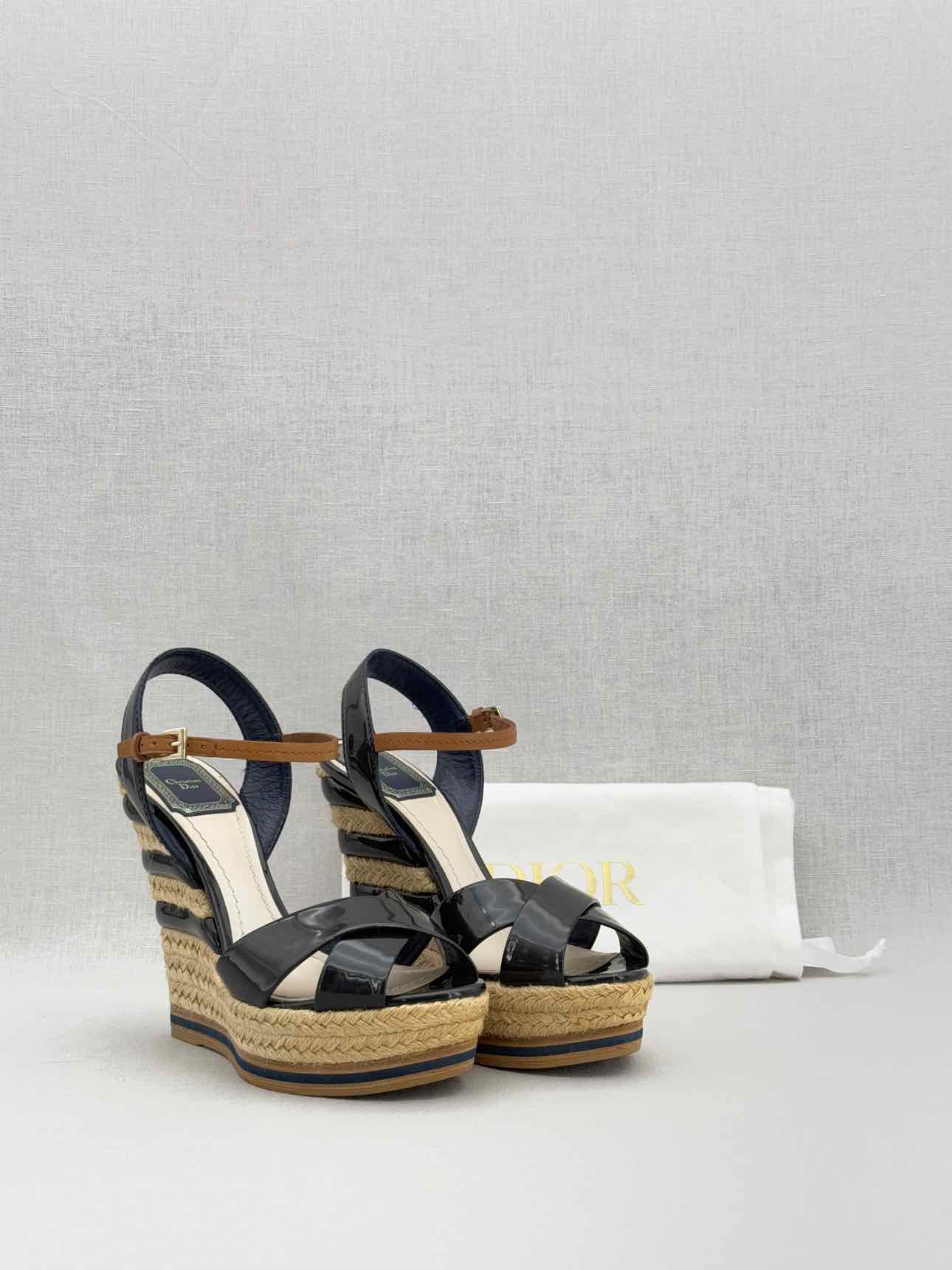 CHRISTIAN DIOR Riviera Black Size EU 37.5 Wedges