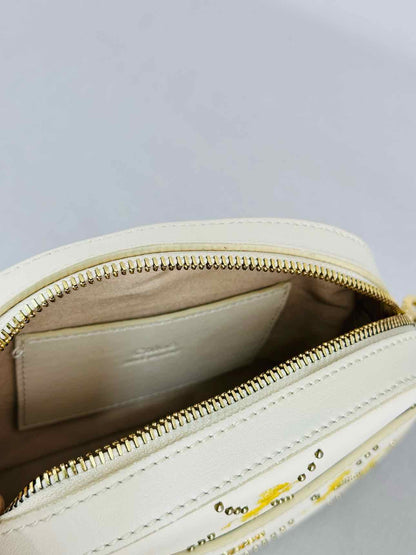 CHLOE Embroidered Horse Signature White Belt Bag