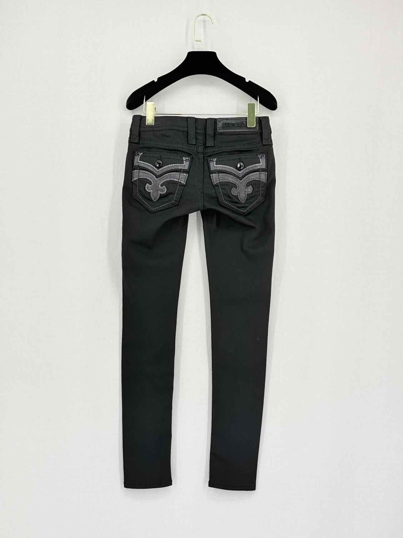ROCK REVIVAL Raanan Skinny Black Size 25 Jeans