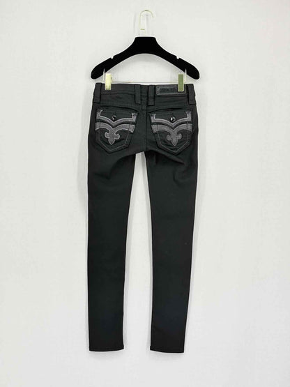 ROCK REVIVAL Raanan Skinny Black Size 25 Jeans