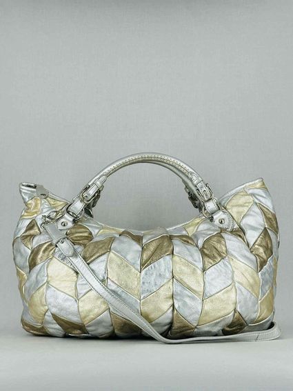 MIU MIU Patchwork Silver & Gold Tote Bag