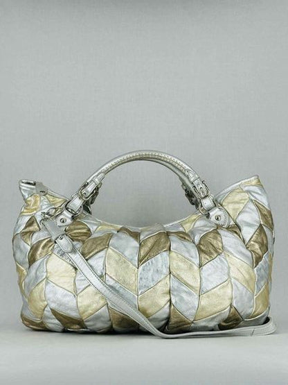 MIU MIU Patchwork Silver & Gold Tote Bag