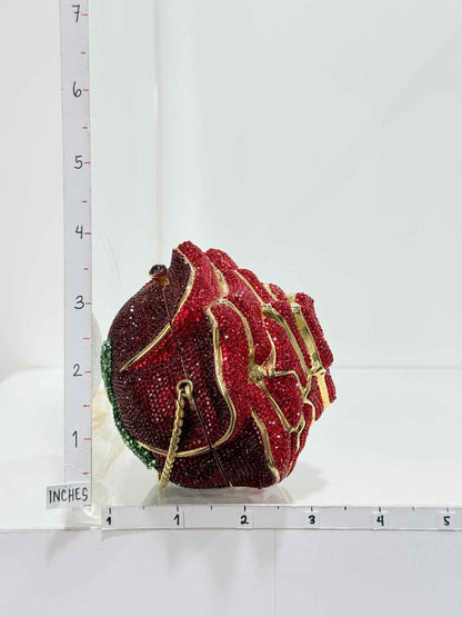 JUDITH LEIBER Minaudière Red & Green Clutch