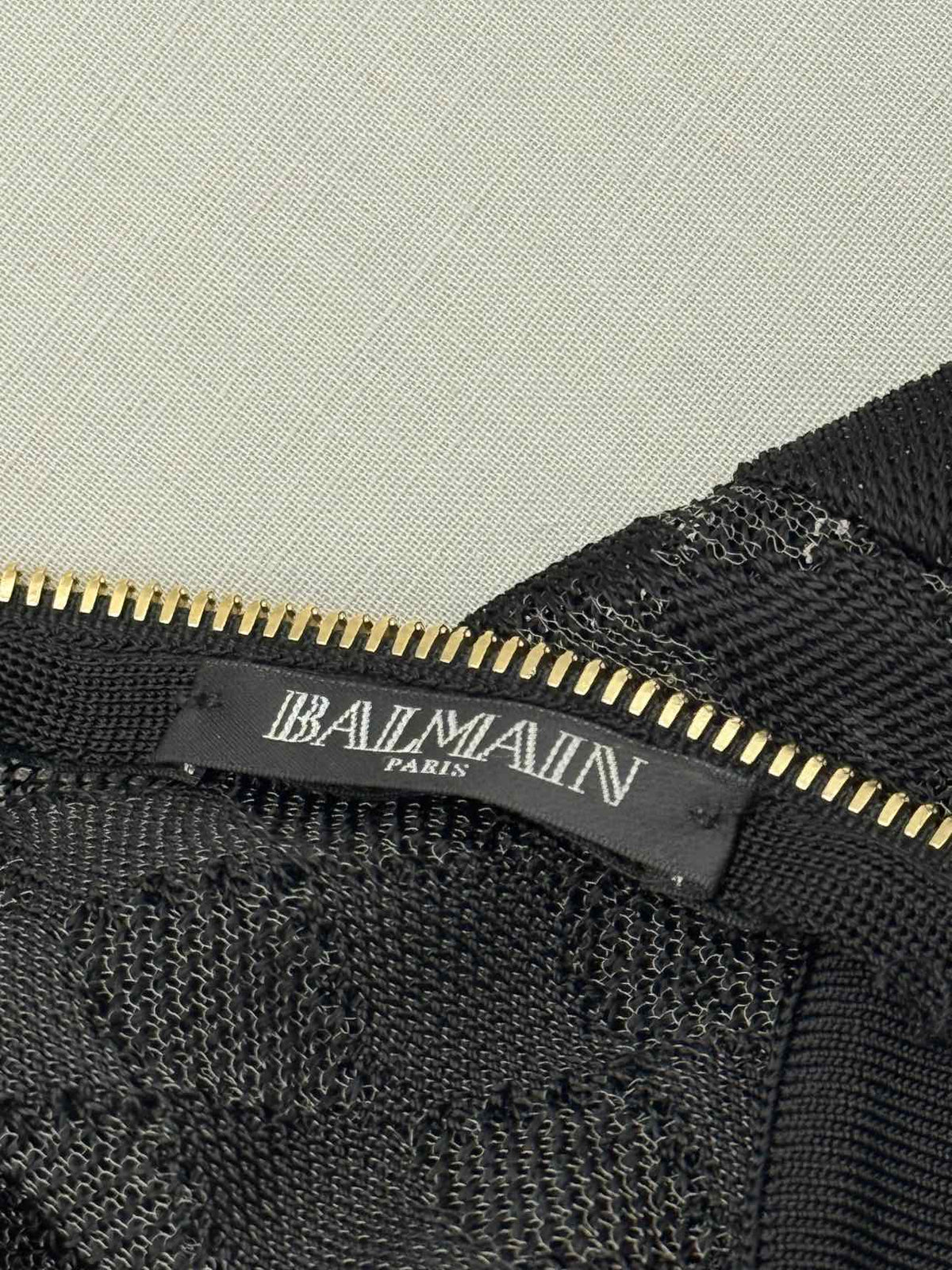 BALMAIN Black & Grey Size US 8 Knee Length Dress
