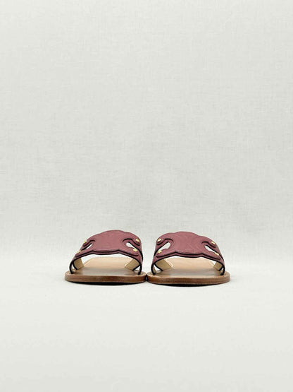 CELINE Triomphe Burgundy Size EU 38 Sandals