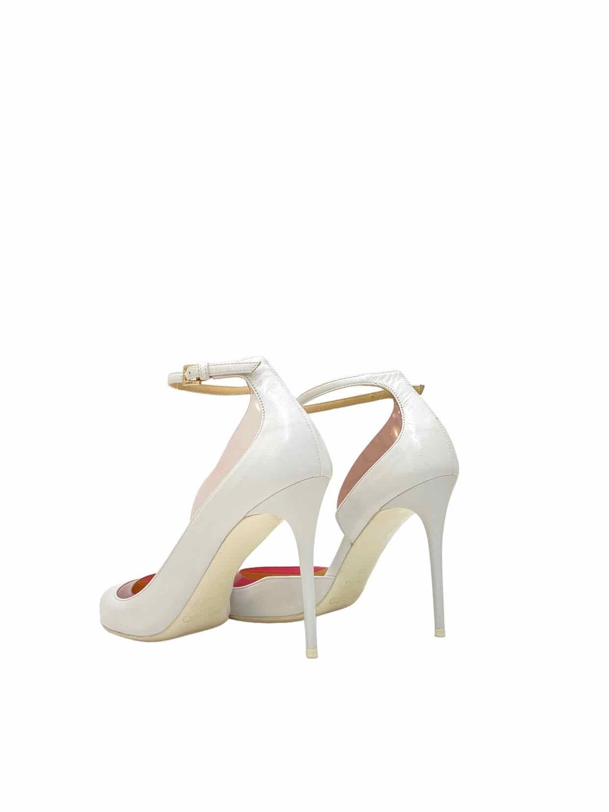 JIMMY CHOO Ankle Strap White w/ Red Pumps