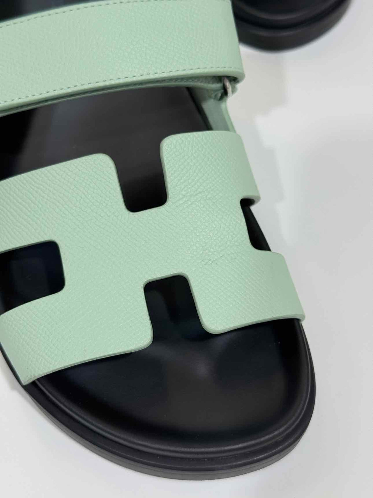 HERMES Chypre Mint Green Size EU 38 Sandals