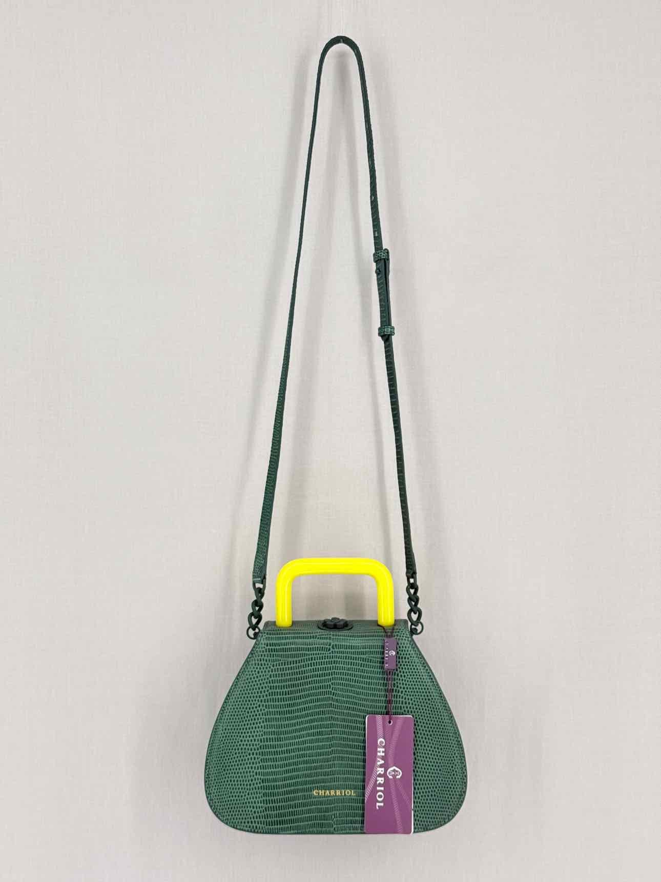 CHARRIOL Green Snakeskin Print Top Handle