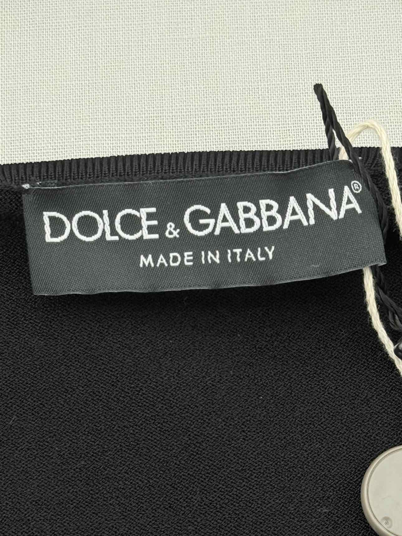 DOLCE & GABBANA Square Neck Black Size US 2 Sweater