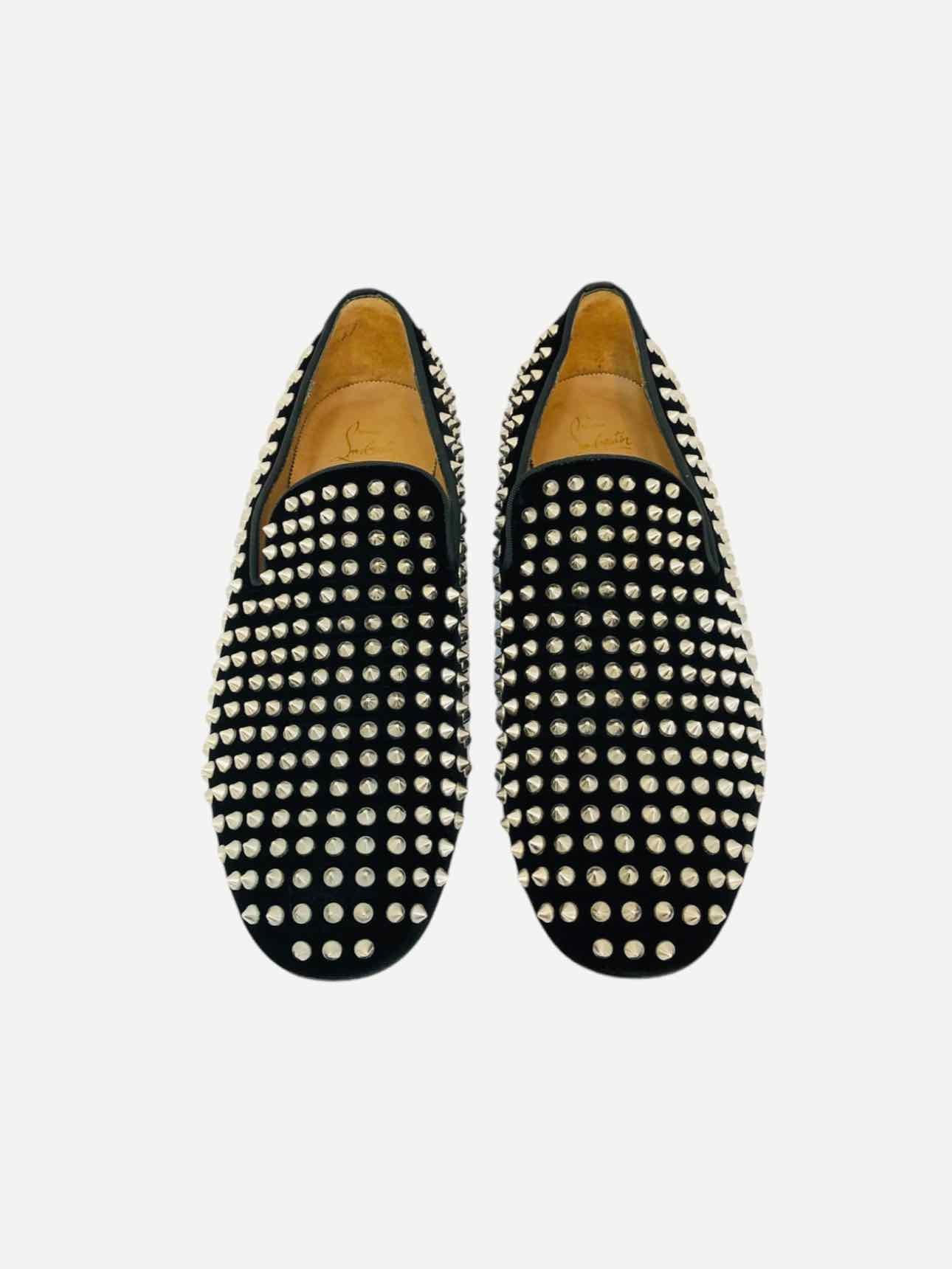 CHRISTIAN LOUBOUTIN Dandelion Spikes Black Loafers 10.5