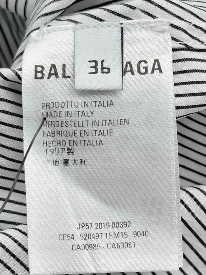 BALENCIAGA Black & White Striped Size US 0 Shirt