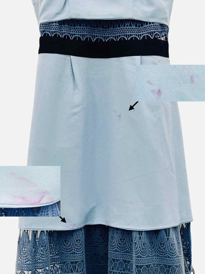 SELF-PORTRAIT Blue w/ Black Trim Size US 4 Long Dress