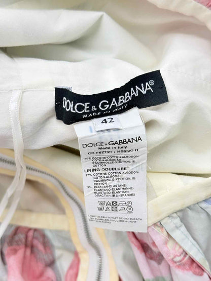 DOLCE & GABBANA Blue Multicolor Size US 10 Short Dress