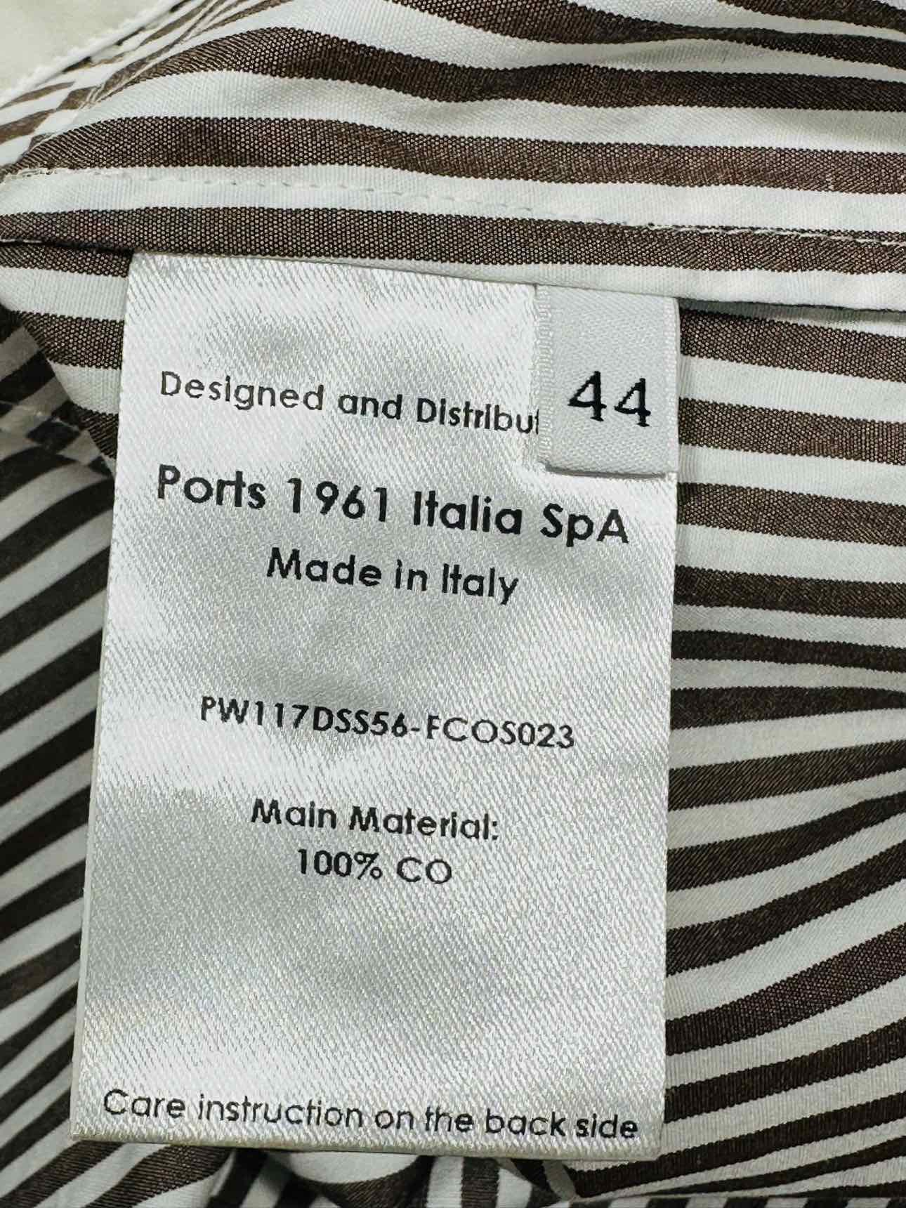 PORTS 1961 Brown & White Striped Size US 8 Short Dress