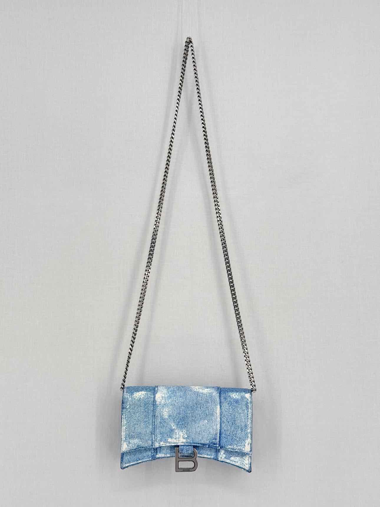 BALENCIAGA Wallet on Chain Blue Crossbody