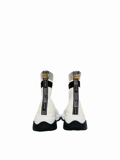 ROBERTO CAVALLI White w/ Black Size EU 38 Sneaker Boots