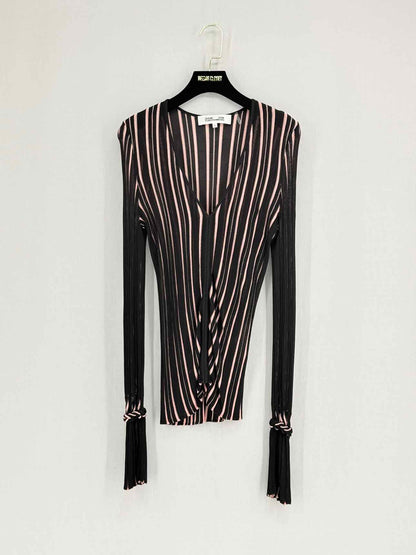 DIANE VON FURSTENBERG Black & Pink Size Small Top