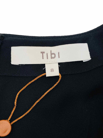 TIBI A-Line Black & Beige Midi Dress