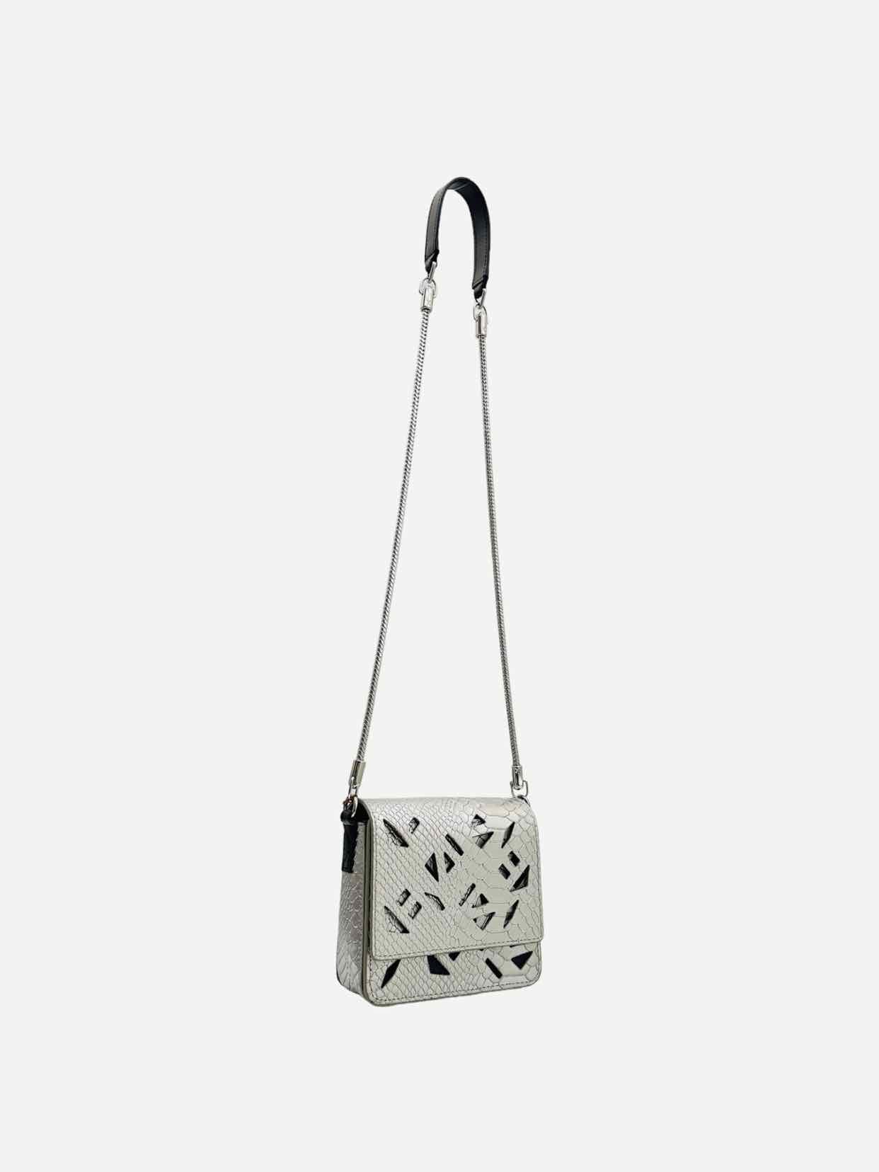 KENZO Laser Cut Silver Shoulder Bag