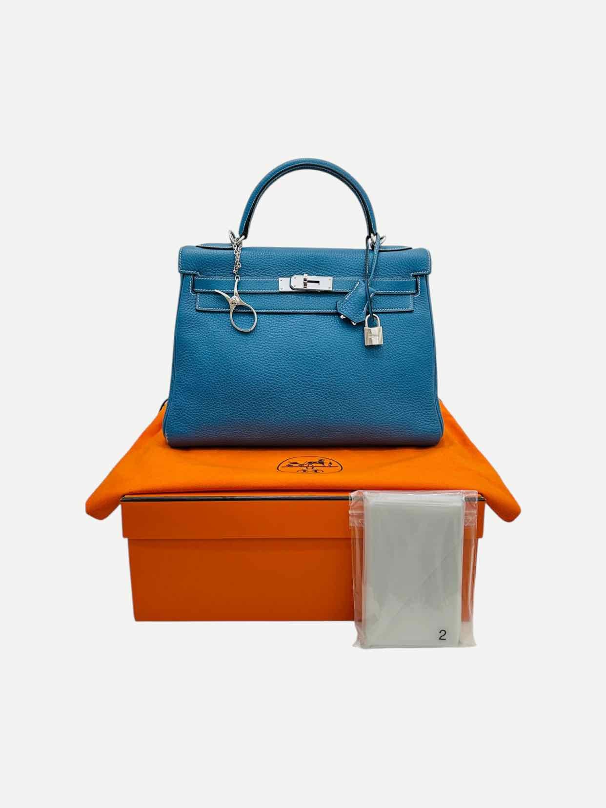 HERMES Kelly Bleu Jean Top Handle